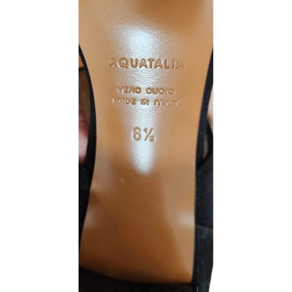 Aquatalia Suzanne Sneak print and Suede Black open toe shoes Size 6.5 - Picture 13 of 15